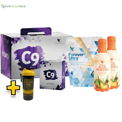 Forever C9 Peach Vanilla + Shakebeker 4everaloevera