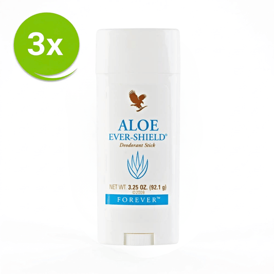 Forever Aloe Ever-Shield Pack économique de 3 déodorants – Déodorant frais en stick sans aluminium