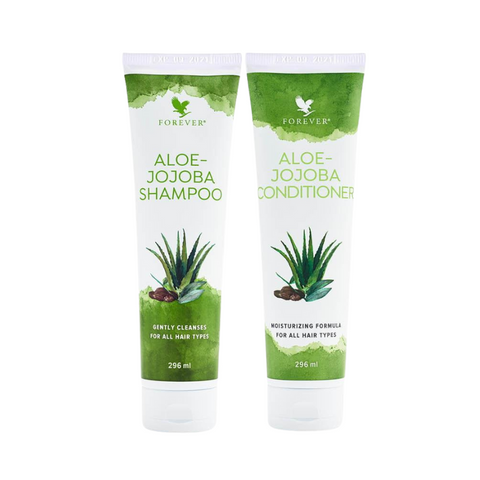 Ervaar de Magie van Gezond en Glanzend Haar met het Forever Aloe Jojoba Combi Pack!