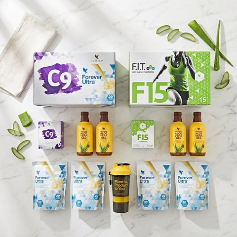 Forever Aloe Vera comForever combi boxen met mix van FIT programma’s en aloë vera producten bundels