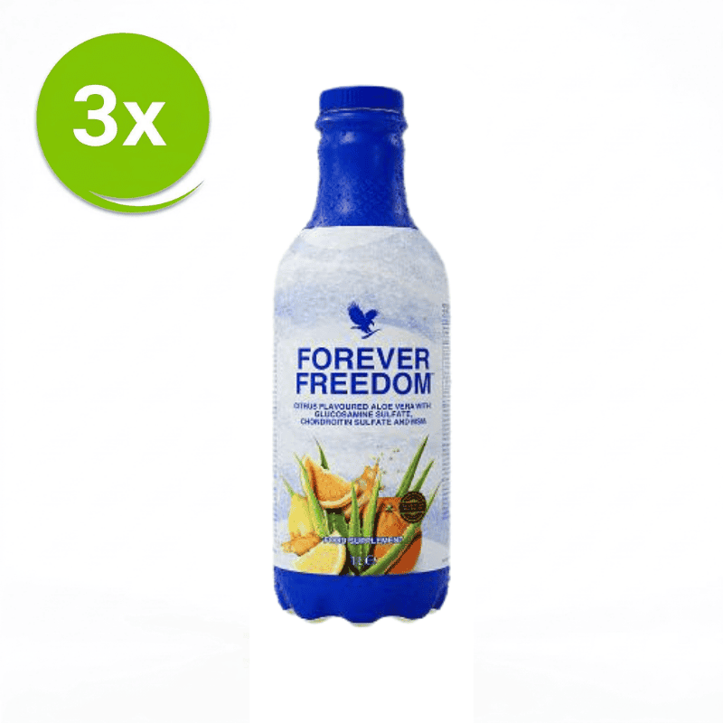 Bestel de 12-Pack Forever Freedom voordeelbundel met aloë vera, vitamine C, glucosamine en MSM