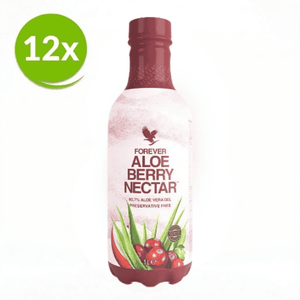 Confezione risparmio da 12 Forever Aloe Berry Nectar con bevanda all'aloe vera cranberry mela