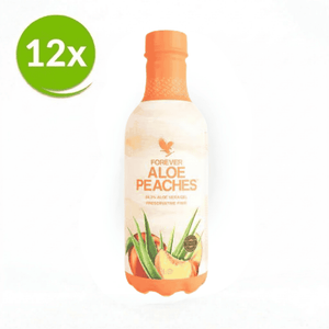 Paquete a granel Forever Aloe Peaches - 12 piezas - Bebida de aloe vera con puré de melocotón para toda la familia
