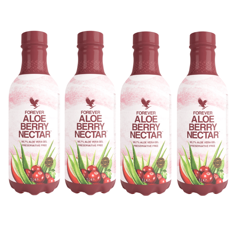 Forever Aloe Berry Nectar Confezione da 4 bevande all'aloe con vitamina C