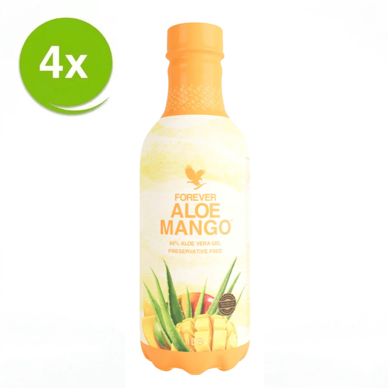 Pacchetto valore Forever Aloe Mango - 4 pezzi - Bevanda all'aloe vera con concentrato naturale di mango