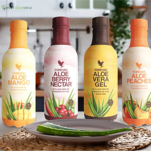 Forever Pacchetto di bevande all'aloe vera - Confezione risparmio - 4 x 1 litro 4everaloevera