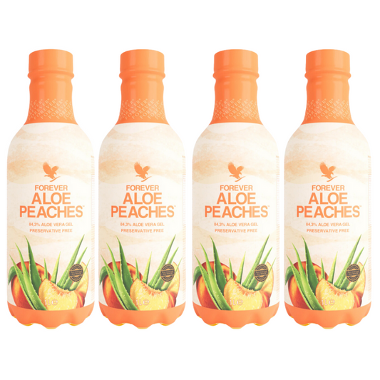 4-PACK Forever Aloe Peaches - 4 x 1 Liter kopen bij 4everaloevera.nl