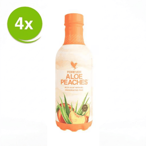 Voordeelpakket Forever Aloe Peaches - 4 stuks - Aloë Vera drank met natuurlijke perzikpuree
