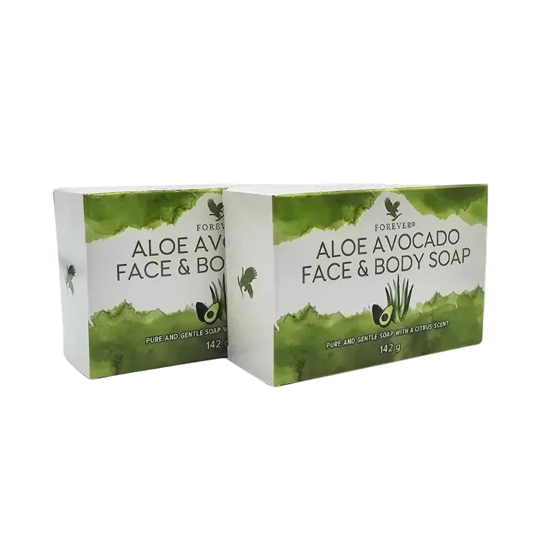 Jabón facial y corporal de aloe y aguacate.