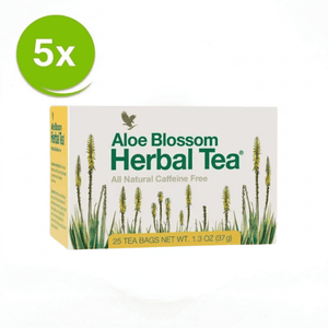 Forever Aloe Blossom Herbal Tea 6 pack value bundle with caffeine-free herbal tea and aloe flowers