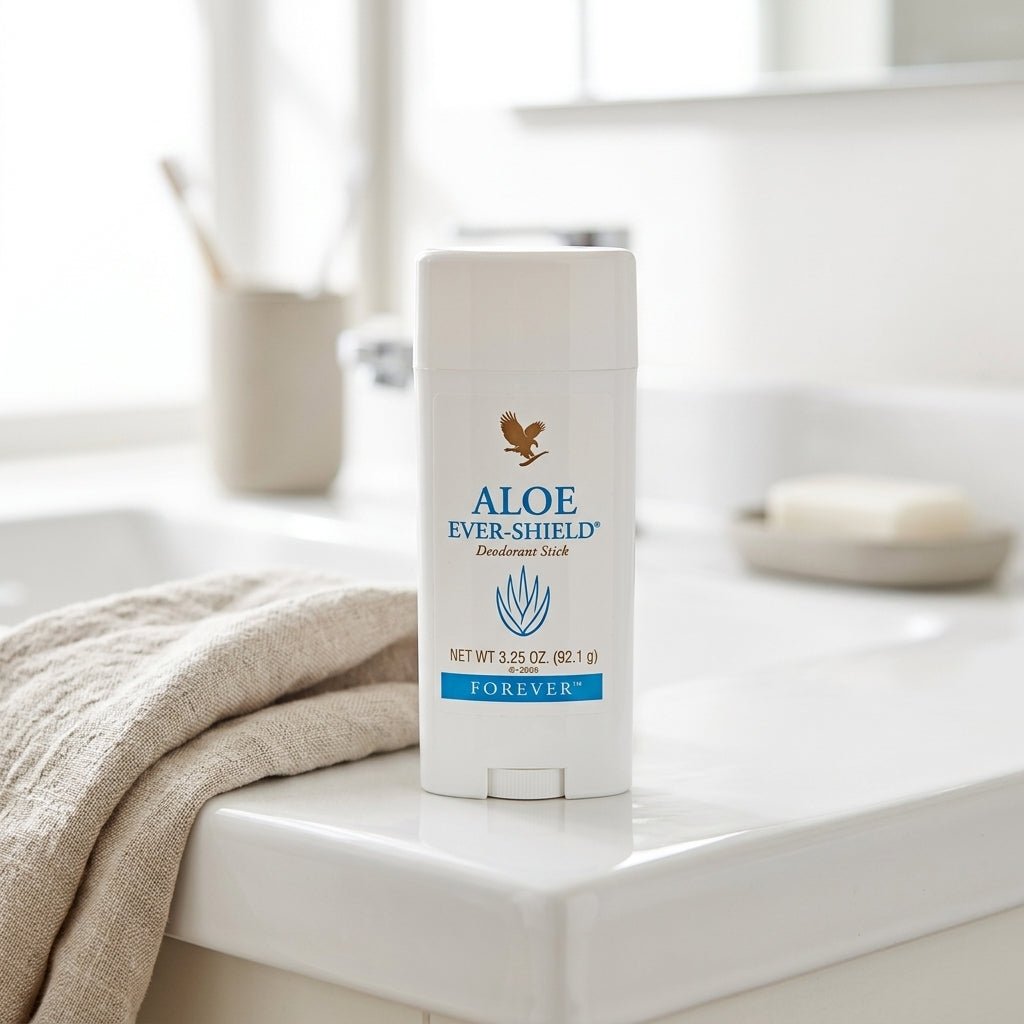 Forever Aloe Ever-Shield deodorant with gentle formula for sensitive skin