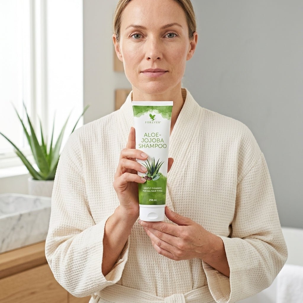 Aloe-Jojoba Shampoo pour tous les types de cheveux avec des ingrédients naturels