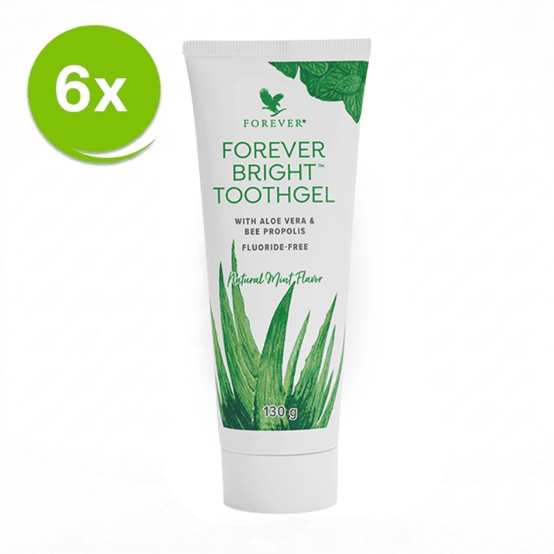 Forever Bright Toothgel 6-pack voordeelverpakking – Tandpasta zonder fluoride grootverpakking