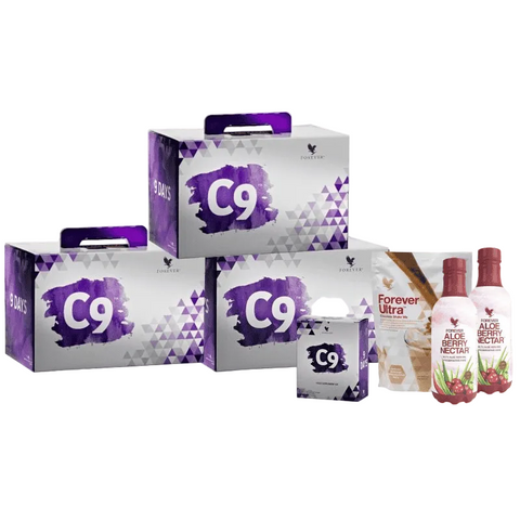 Forever C9 Berry Nectar en Chocolate 3 complete detox kuren bundel