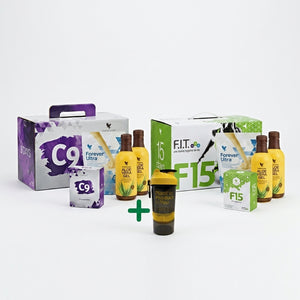 Forever C9 en F15 programma met Lean tabletten en shakebeker | 4everaloevera