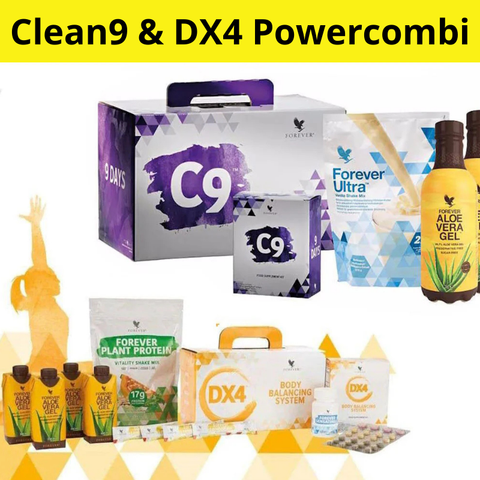 clean 9 & DX4 powercombi pakket bestellen met 20% korting op 4everaloevera.nl