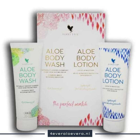 Verwen jezelf en je geliefden met onze Aloe Body Wash & Lotion combo pack! 