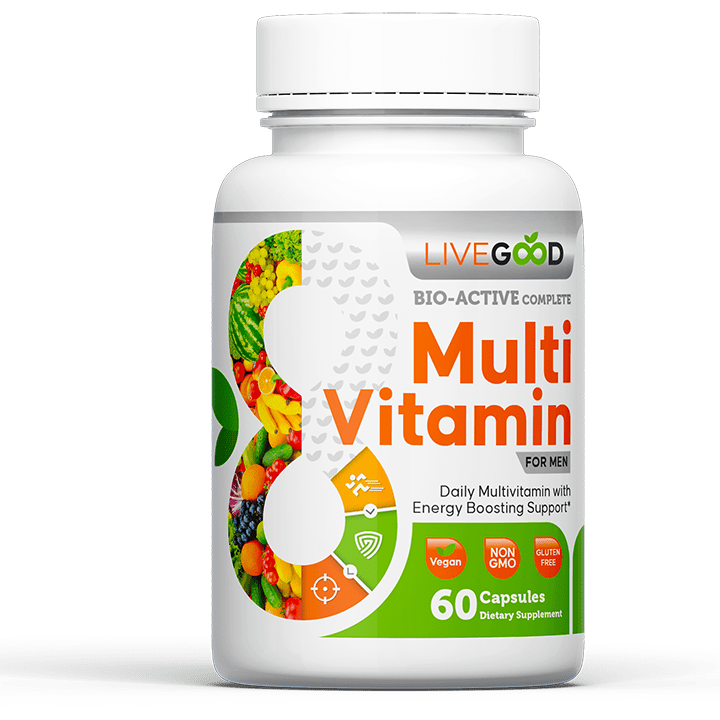 Multivitamine complète pour hommes avec 24 nutriments. Soutient l’énergie, le système immunitaire, la santé cardiaque et le vieillissement en bonne santé.