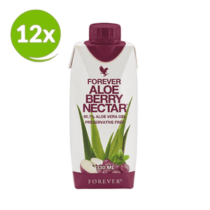 Forever Aloe Berry Nectar Mini 330 ml 12-Pack avec aloe vera, canneberge et pomme