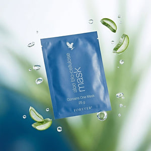 Mascarilla de Biocelulosa de Aloe con ingredientes hidratantes y cuidados.