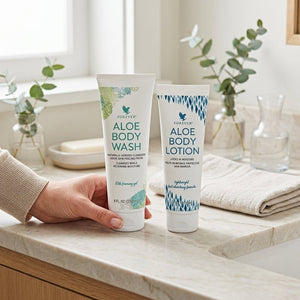 Aloe Body Wash & Lotion combination for complete body care