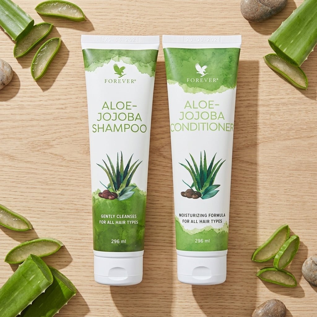 Forever Set per la cura dei capelli all'Aloe-Jojoba per la pulizia e la cura quotidiana