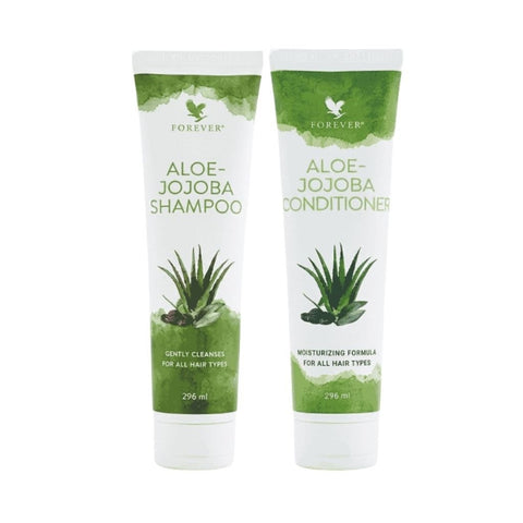 Erleben Sie damit den Zauber von gesundem und glänzendem Haar Forever Aloe-Jojoba-Kombipaket!