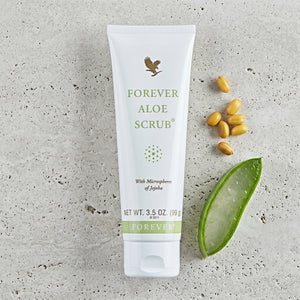 Forever Aloe Scrub met natuurlijke jojobabolletjes voor diepe reiniging