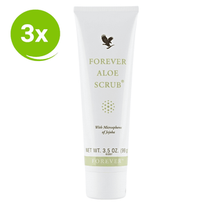 Forever Aloe Scrub Pack économique de 3 packs avec jojoba et aloe vera