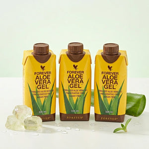 Confezione tripla Forever Aloe Vera Gel Mini 330 ml con gel puro di aloe vera stabilizzata