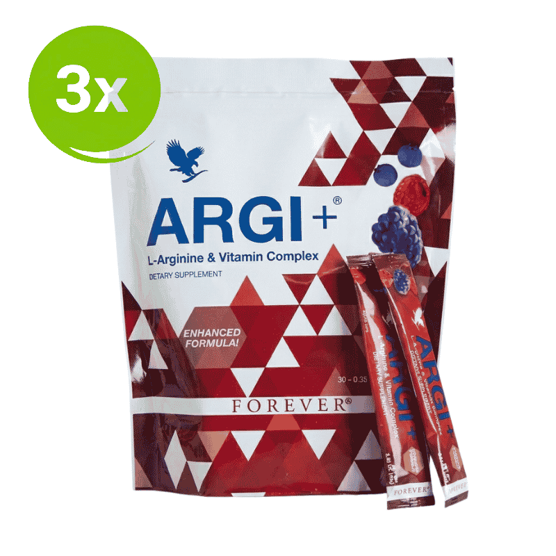 Forever ARGI Plus 3 pack value bundle with L-arginine sticks and vitamins