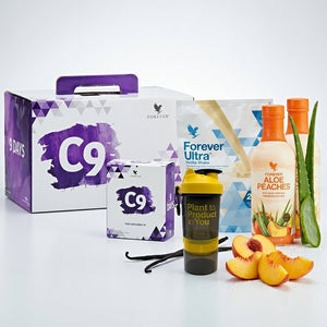 Forever C9 Acquista frullato di pesche e vaniglia con gusto cremoso incl. shaker online adesso con uno sconto del 15%. 4everaloevera