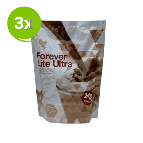 Forever Lite Ultra Chocolate 3 pack high protein meal shake bundle