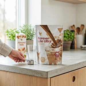 Forever Lite Ultra Chocolate protein shake with vitamins and minerals 