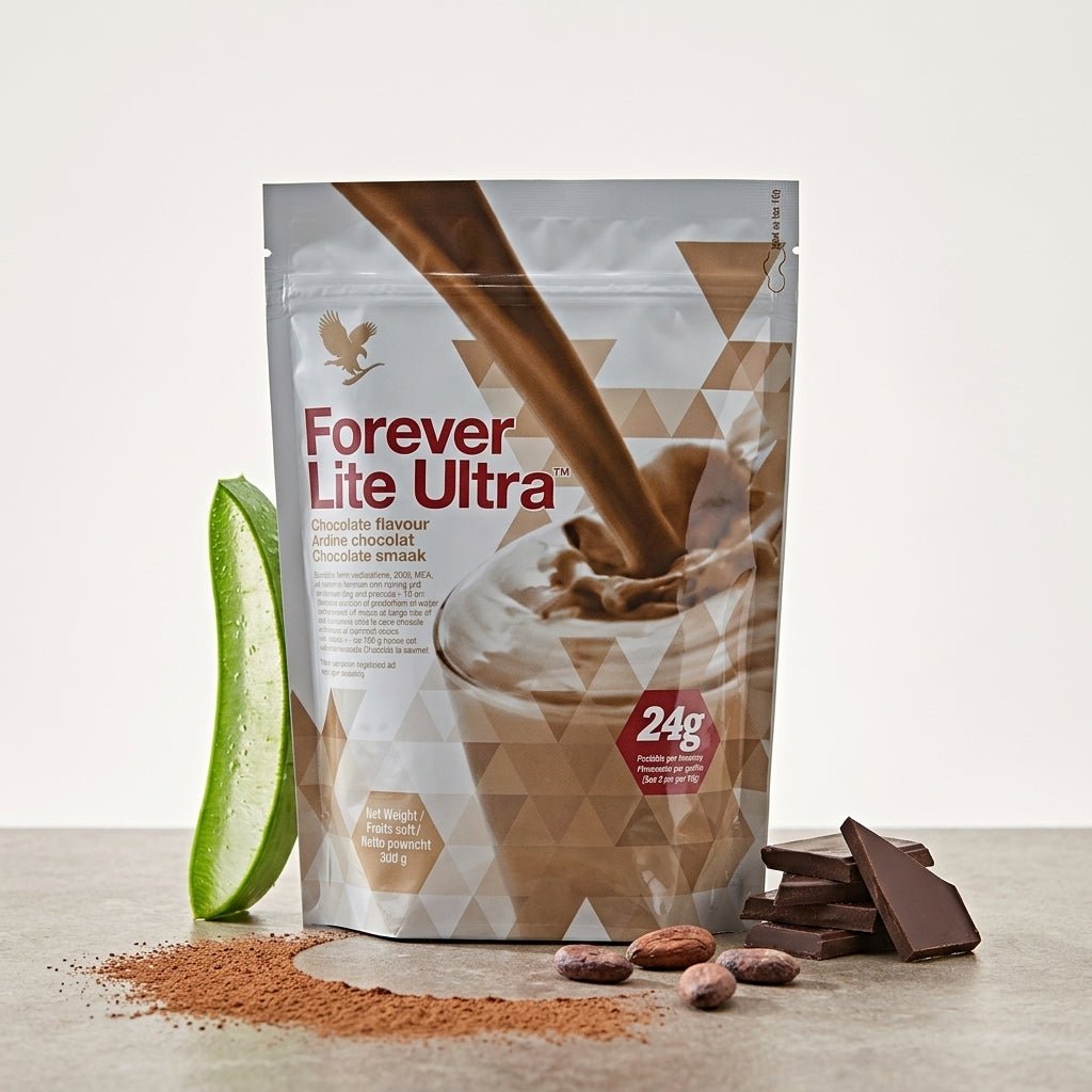 Forever Lite Ultra Chocolate supplement with protein and fiber