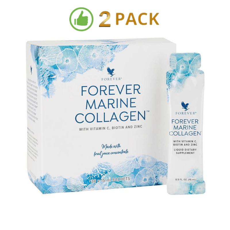 Forever Marine Collagen x 2er-Pack – Verbessern Sie Ihre Haut, Haare und Nägel mit Fischkollagen und Pflanzenextrakten