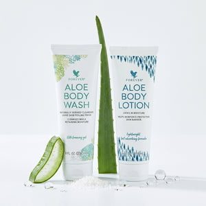 Forever Aloe Body Wash en Moisturizing Lotion verzorgingsbundel met aloë vera