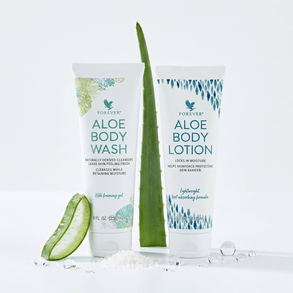 Forever Aloe Body Wash en Moisturizing Lotion verzorgingsbundel met aloë vera