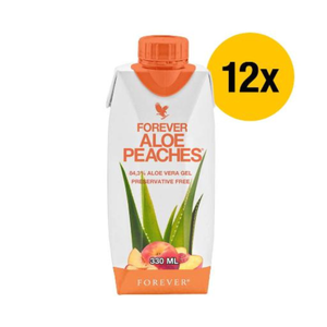 forever aloe peaches mini 12 pièces 330 ml pack économique 12 pièces