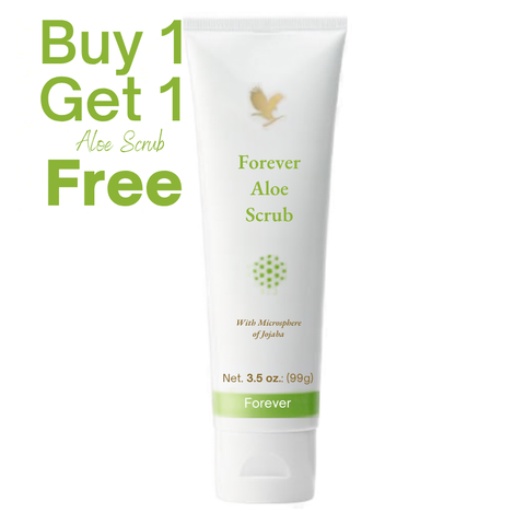 Aloe Scrub voor een zachte en gladde huid door milde exfoliatie. Nu 2 halen 1 betalen 