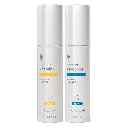 Forever Dag-tot-Nacht Duo Set met Forever Vitamin C en Forever Bakuchiol huidverzorging