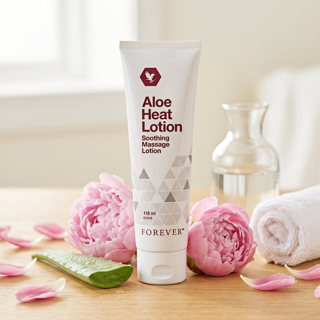 Forever Living Aloe Heat Lotion avec de l’aloe vera et des ingrédients naturels
