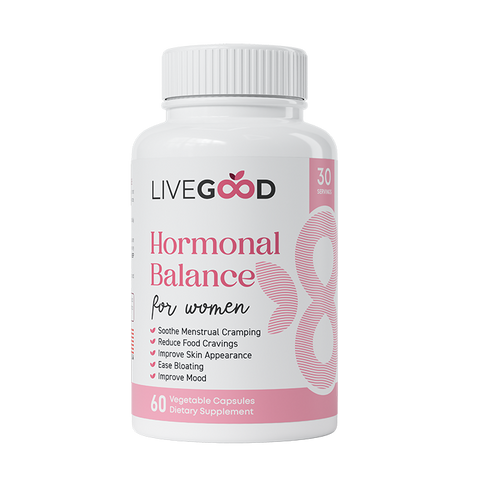 LiveGood Hormonal Balance voor vrouwen – natuurlijke ondersteuning bij hormoonschommelingen, stemmingswisselingen en menstruatieklachten.