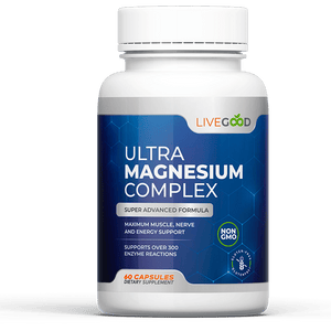 LiveGood Ultra Magnesium Complex con glicinato e gluconato di magnesio per muscoli, nervi, sonno e riduzione dello stress.