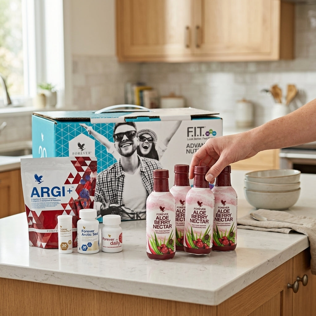 Forever Vital5 Berry Nectar combinatie van shakes, supplementen en aloe vera