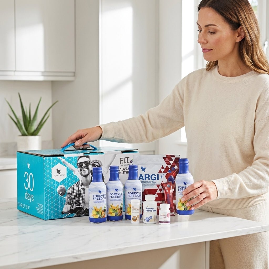 Forever Vital5 Libertà con aloe vera, frullati e integratori alimentari